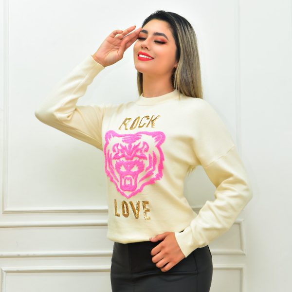 Pullover tigre y lentejuelas