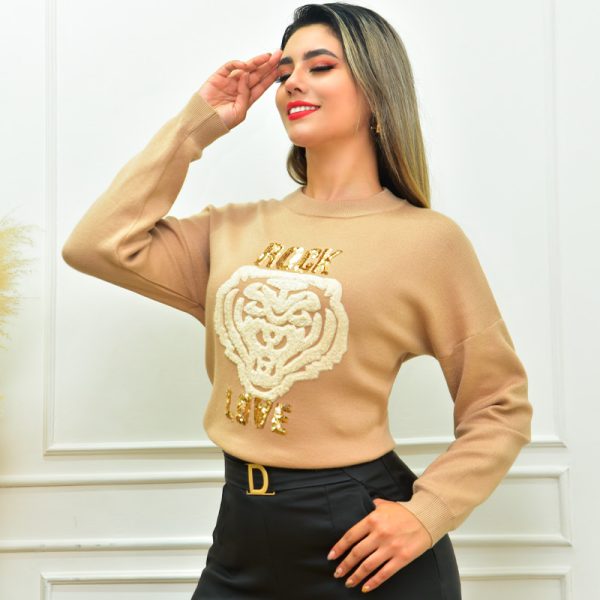 Pullover tigre y lentejuelas