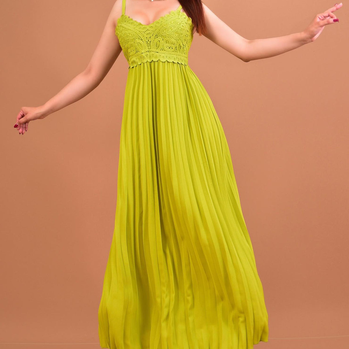 MAXI VESTIDO PLISADO