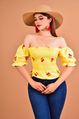 BLUSA OFF-SHOULDER CEREZAS