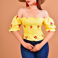 BLUSA OFF-SHOULDER CEREZAS