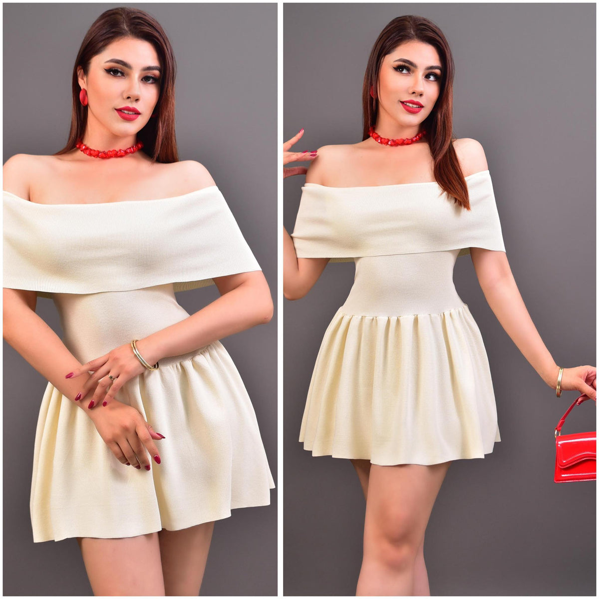 VESTIDO ESCOTE OFF SHOULDER