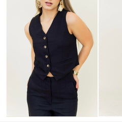 Chaleco efecto lino