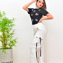 PANTALON CARGO CINTAS EN PIERNA