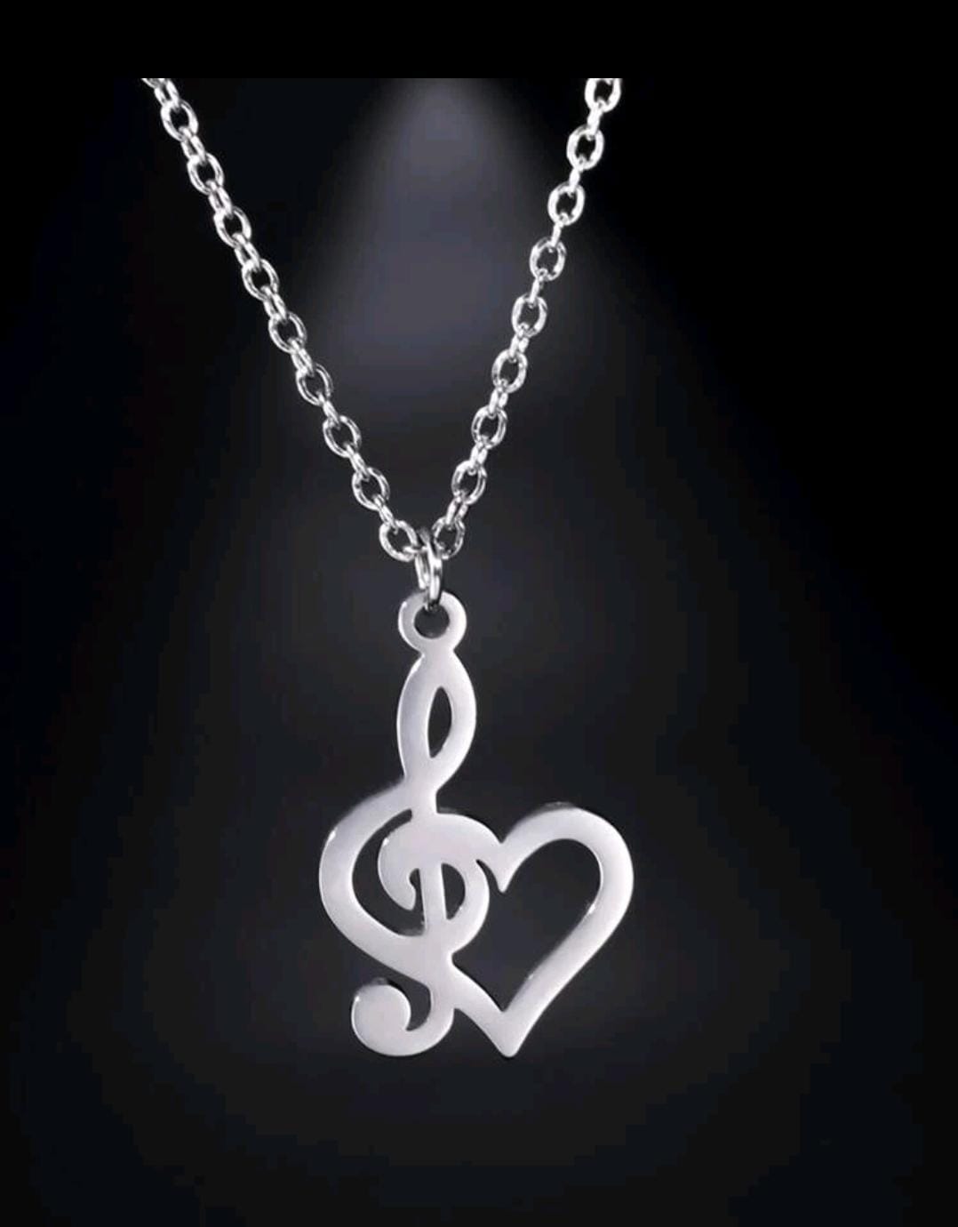 Collar nota musical y corazon