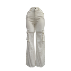 Pantalon cargo blanco