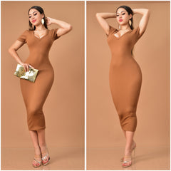 VESTIDO MIDI AJUSTADO
