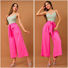 PANTALON ANCHO CON CINTA