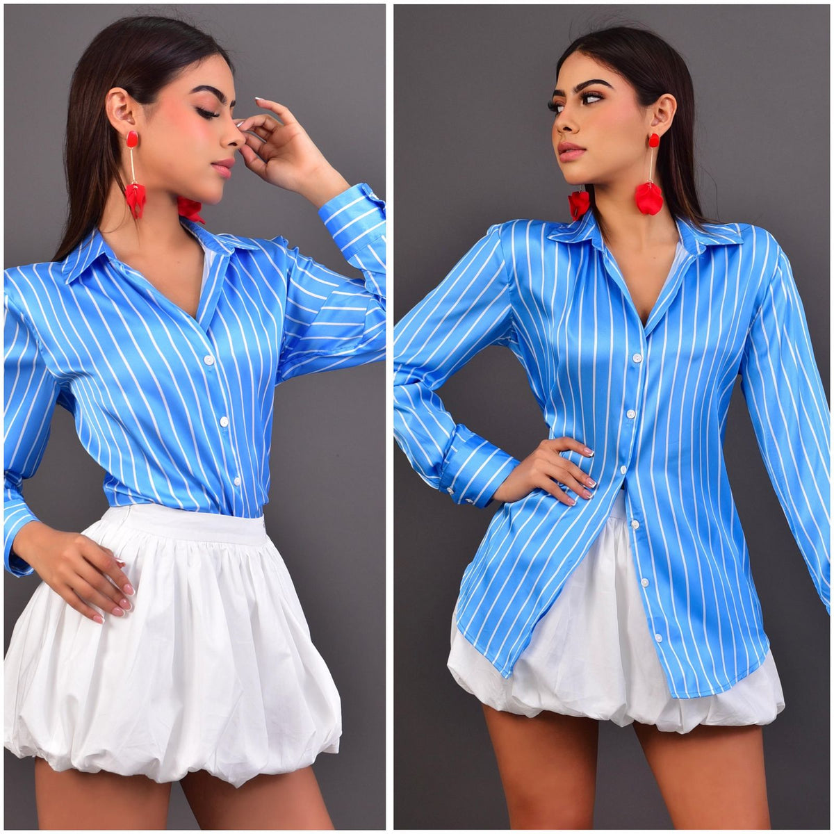 CAMISA SATINADA A RAYAS