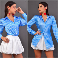 CAMISA SATINADA A RAYAS