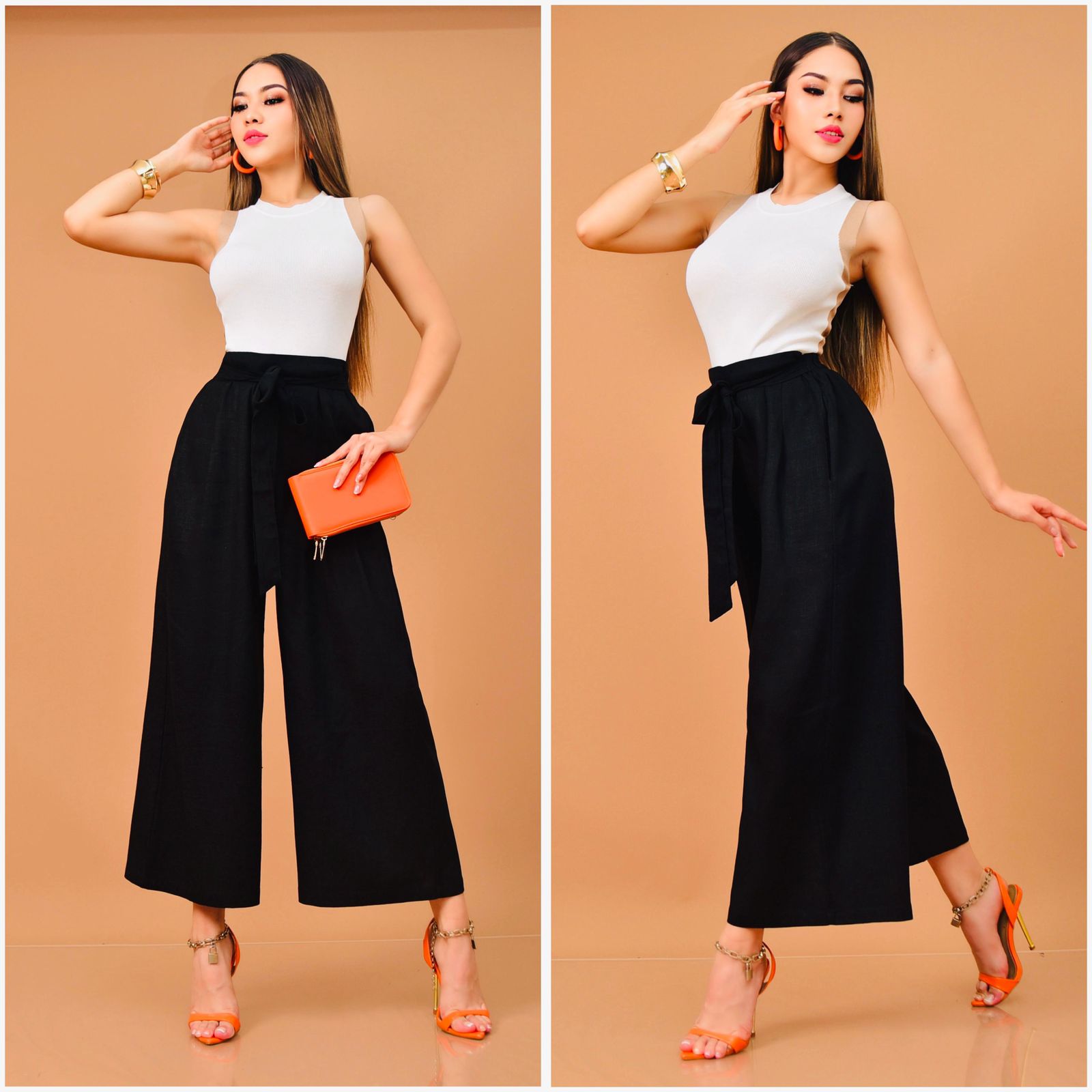 PANTALON ANCHO CON CINTA