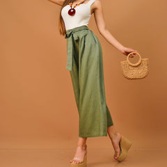 PANTALON ANCHO CON CINTA