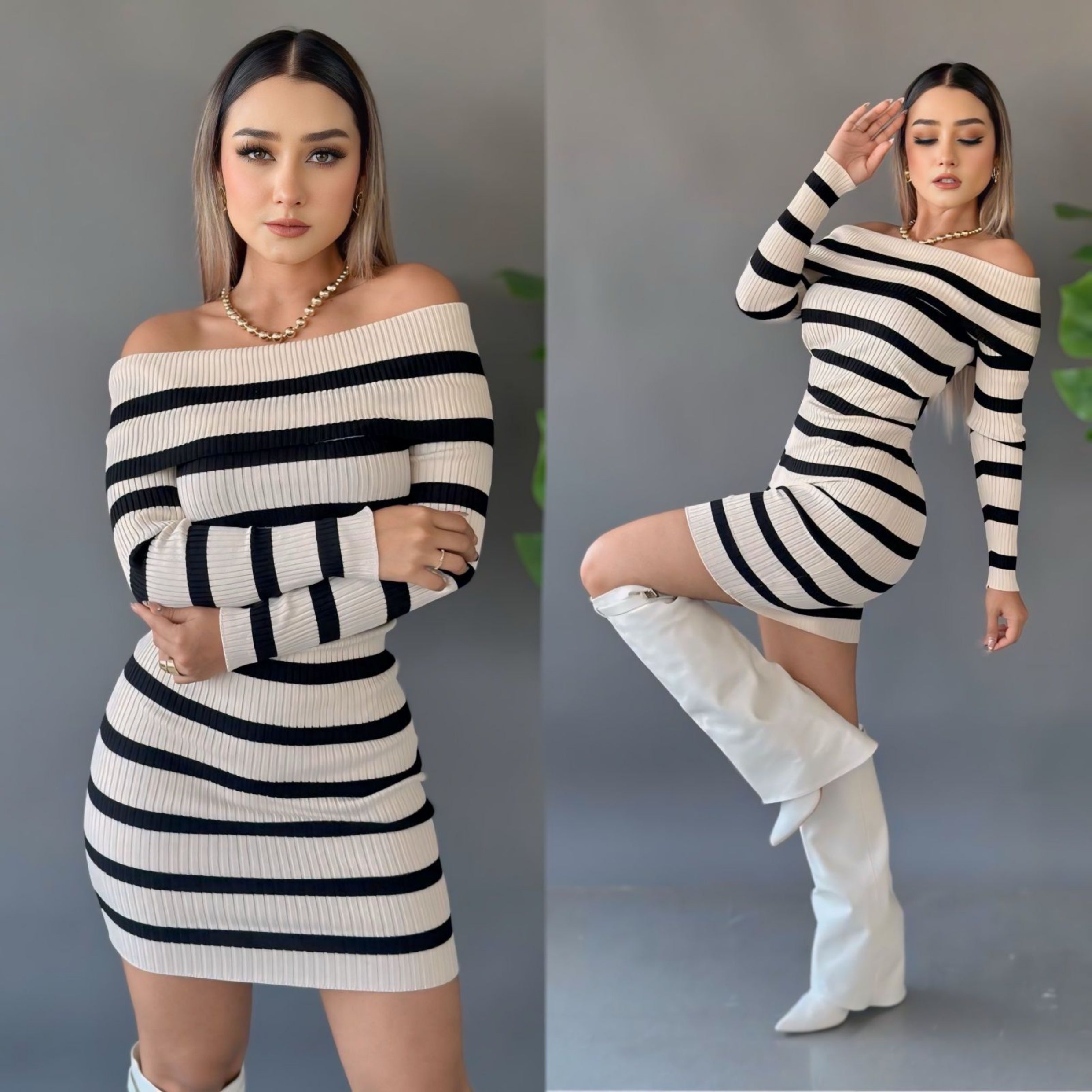 Vestido rayas tejido