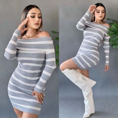 Vestido rayas tejido